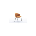 Leather Upholstered Chair,Luxury Velvet Swivel Chair with Metal Legs for Living Room Bedroom (Orange)