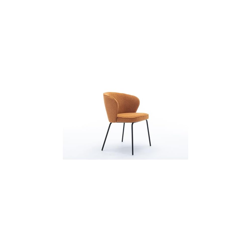 Leather Upholstered Chair,Luxury Velvet Swivel Chair with Metal Legs for Living Room Bedroom (Orange)