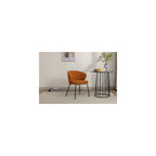 Leather Upholstered Chair,Luxury Velvet Swivel Chair with Metal Legs for Living Room Bedroom (Orange)