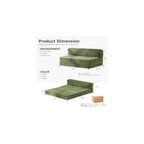 Folding Futon Sofa Bed Full Size, 6 inch Convertible Floor Couch Bed with Removable Corduroy Cover, Pull Out Couch for Small Spaces High-Density Foam,Green