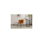 Leather Upholstered Chair,Luxury Velvet Swivel Chair with Metal Legs for Living Room Bedroom (Orange)