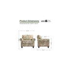 Folral Accent Chairs Set of 2, Comfy Reading Armchair, Sand
