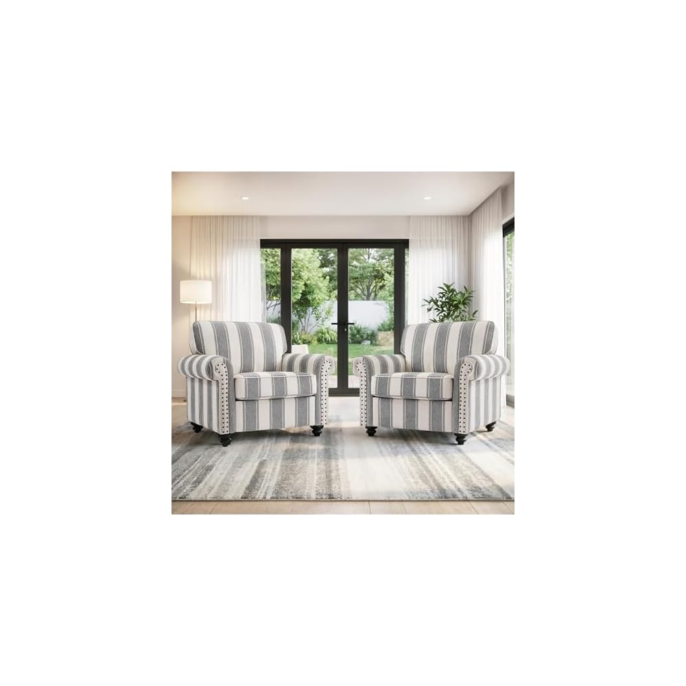 Folral Accent Chairs Set of 2, Comfy Reading Armchair, Sand