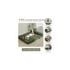 Folding Futon Sofa Bed Full Size, 6 inch Convertible Floor Couch Bed with Removable Corduroy Cover, Pull Out Couch for Small Spaces High-Density Foam,Green