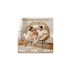 VINGLI Double Outdoor Egg Chair, Petal Wicker Chair with Cushions (Yellow)
